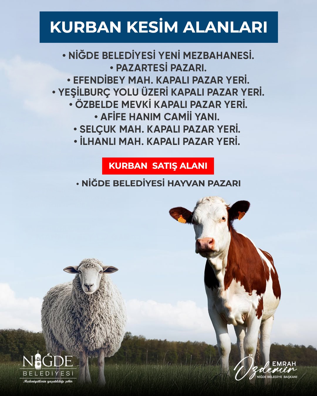 Niğde Belediyesi'nden Kurban Bayramı İçin Kapsamlı Hazırlık